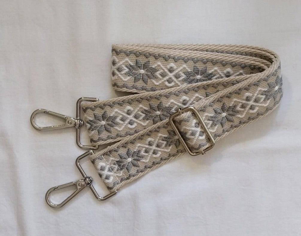 Sangle de sac Gris et Beige