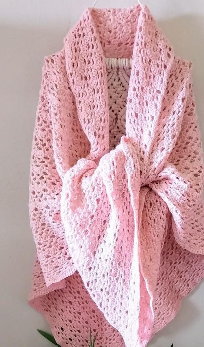 Châle rose paillettes