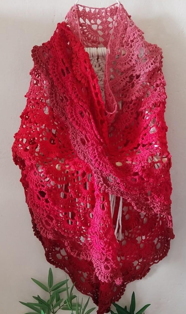 châle dégradé de rouge